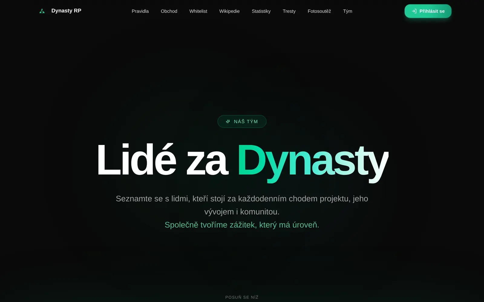 Stránka tímu Dynasty
